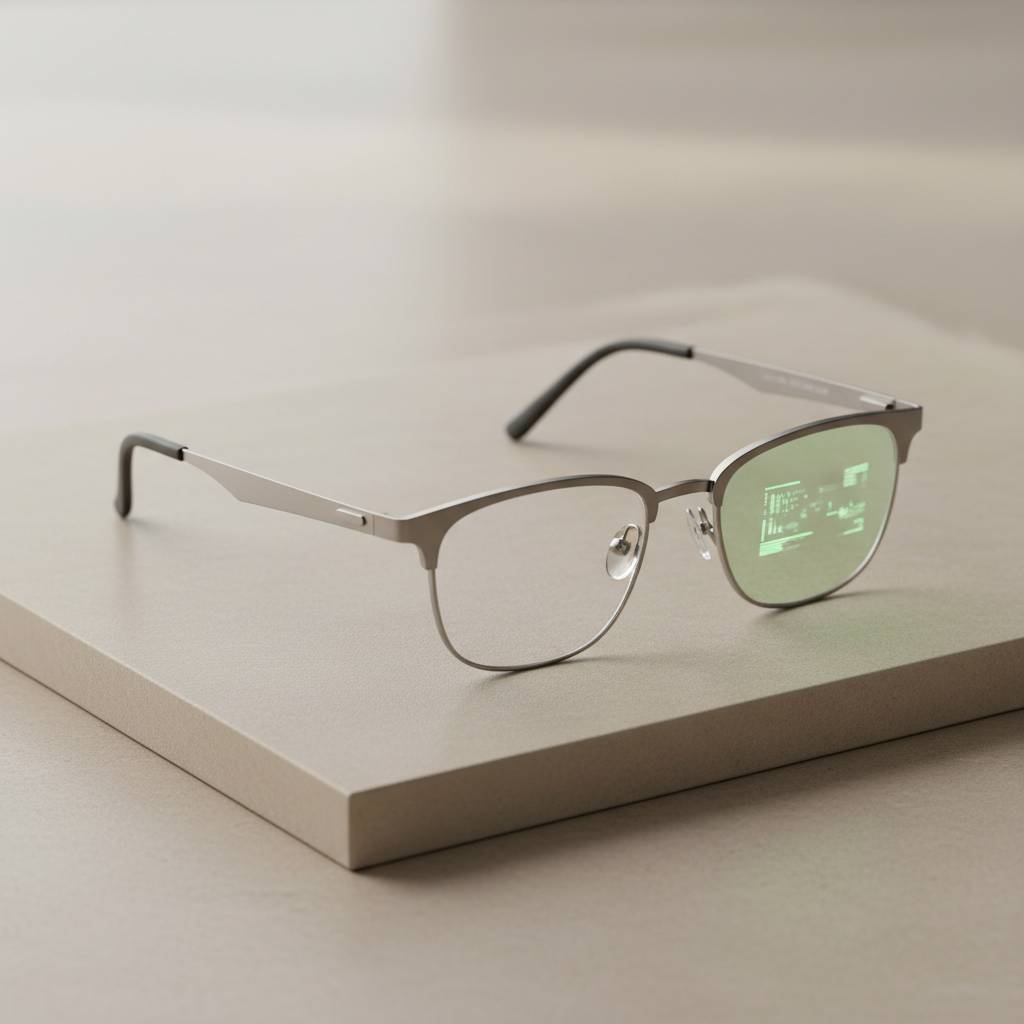 Rokid Glasses with a discreet HUD display visible in the lens