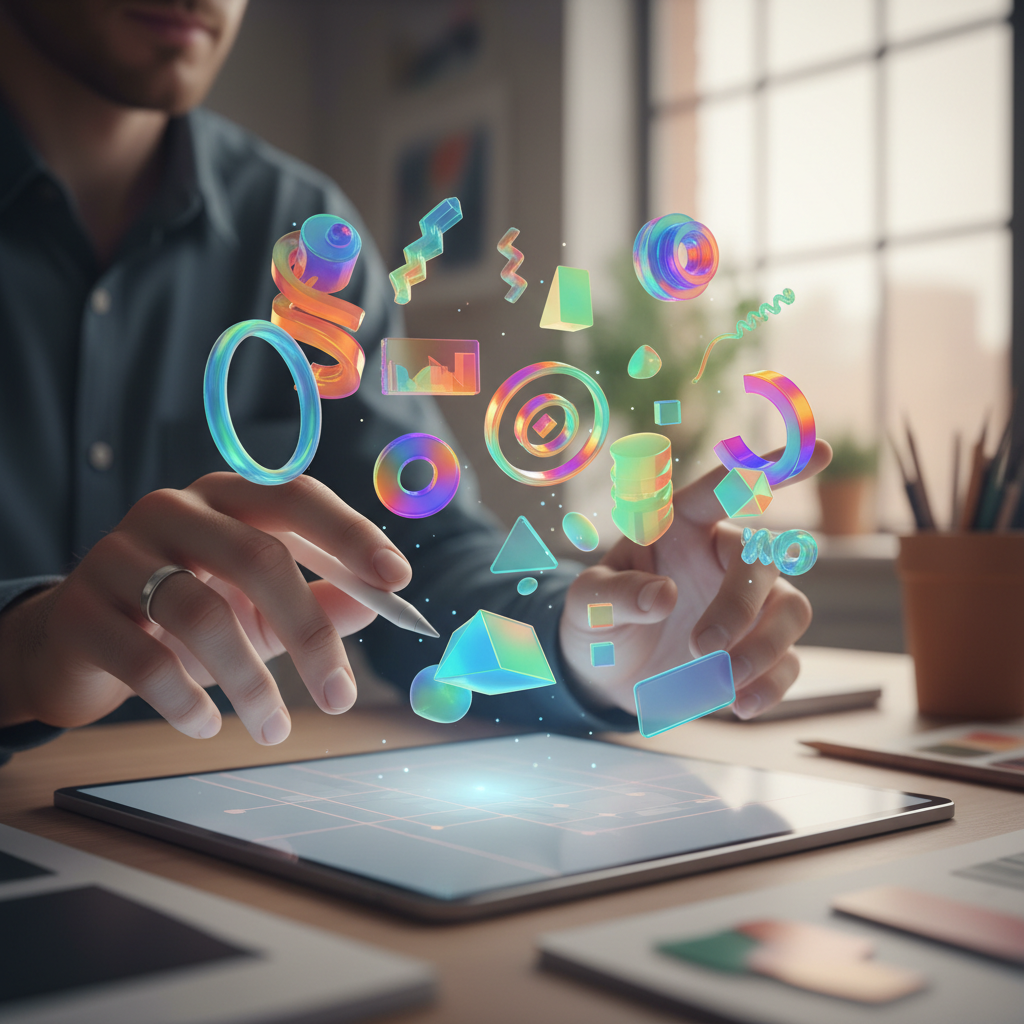 Trace logo with futuristic elements representing AR creation