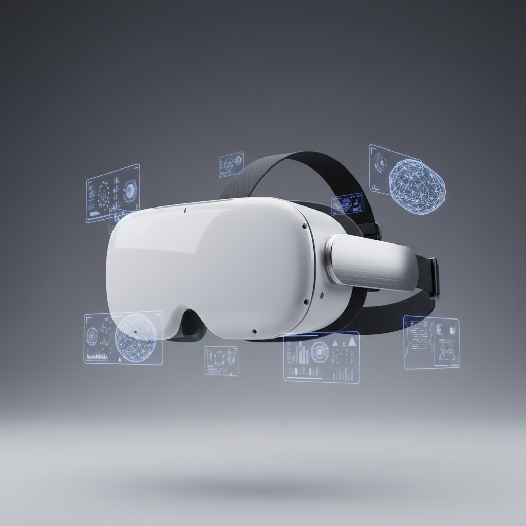 A developer working on a Mac with code related to visionOS 2 and a 3D model icon